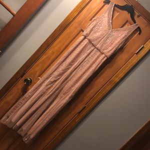 Blush Beaded Adrianna Papell Dress 😍